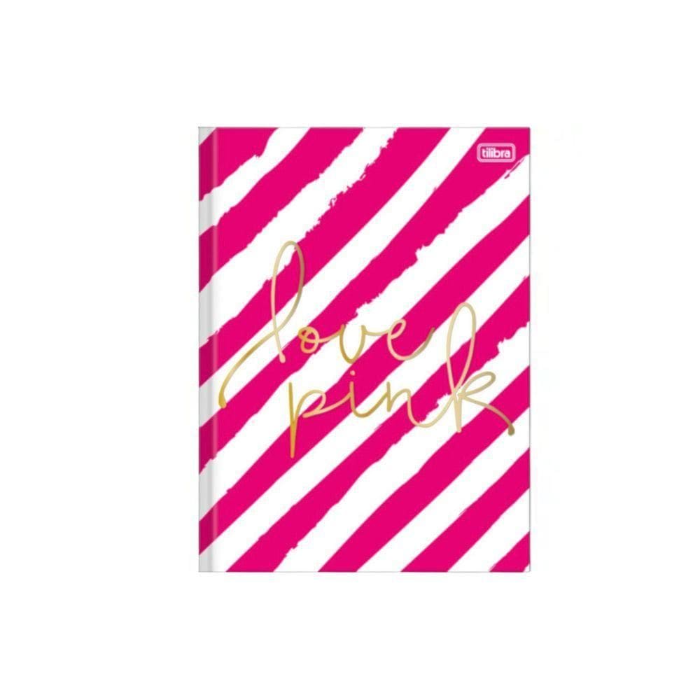 Caderno Brochura Capa Dura 1/4 Pequeno 96 Folhas Love Pink Tilibra Estampa 3