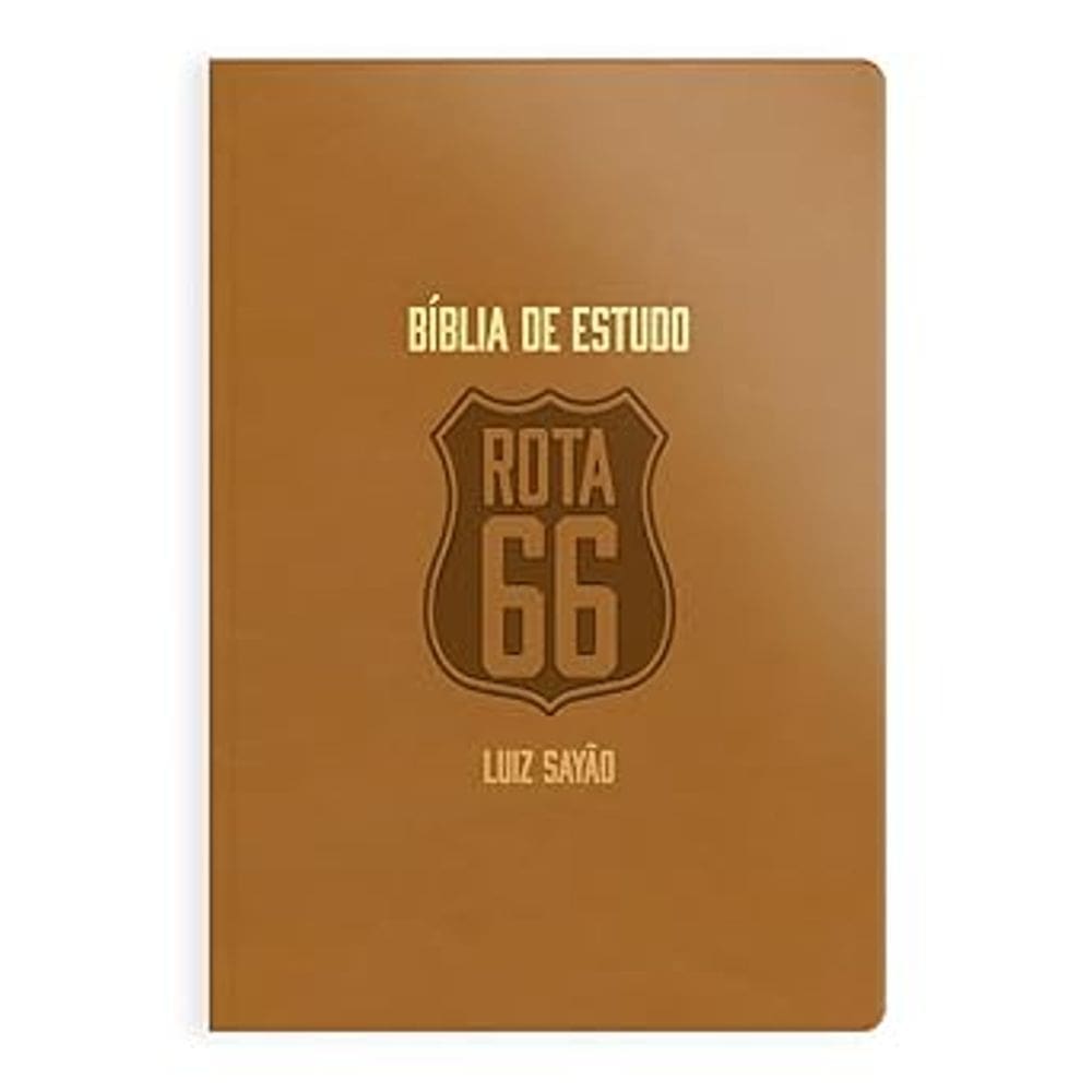 305.202 - Biblia Nvi de Estudo Rota 66 - Luxo Caramelo