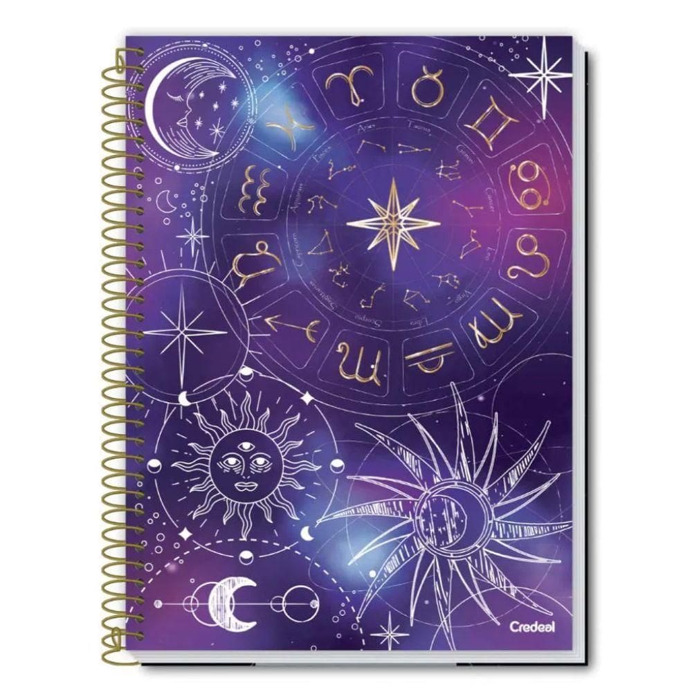 Caderno Espiral Capa Dura Universitário 10 Matérias Stamp 160 Folhas Estampa 2