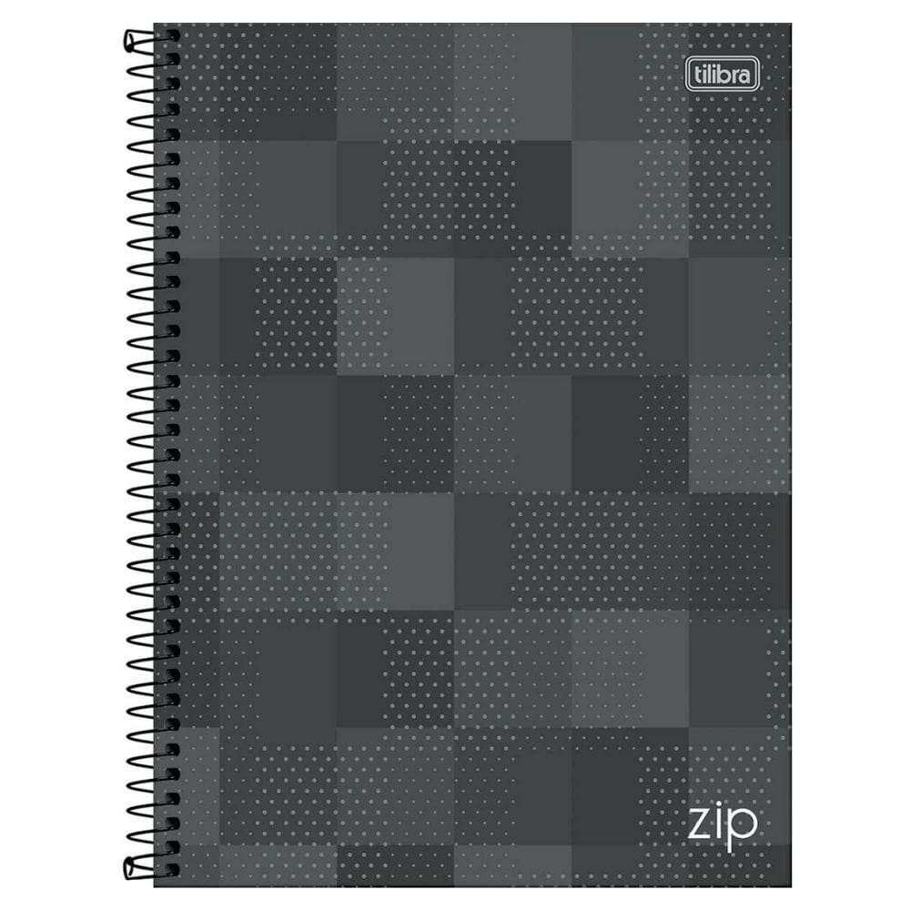 Caderno Espiral Capa Dura Universitário 1 Matéria 80 Folhas Zip Tilibra Cinza