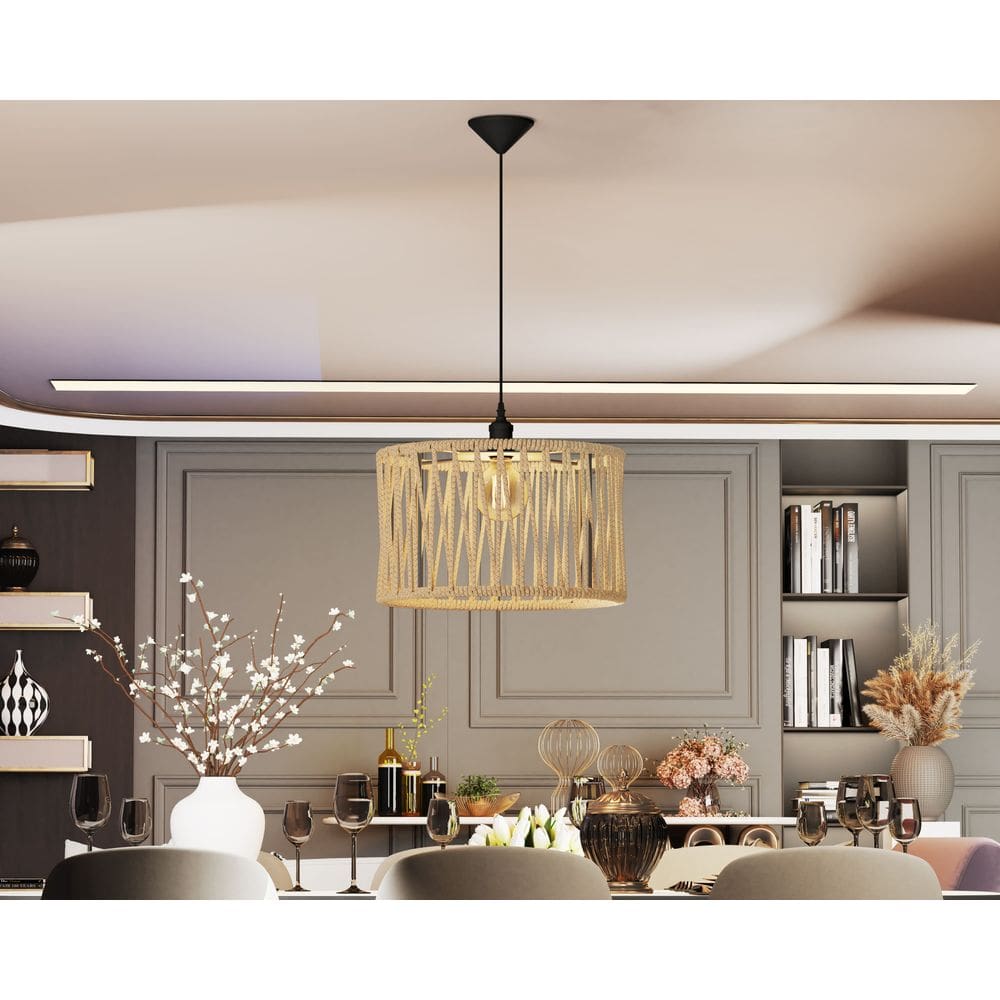 Pendente Lustre Em Corda Naútica Aço Carbono Nobre