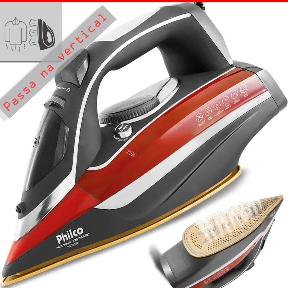 Ferro Passar Roupa Philco A Vapor 1200w PFV3200V Passa no cabide com jato extra de vapor