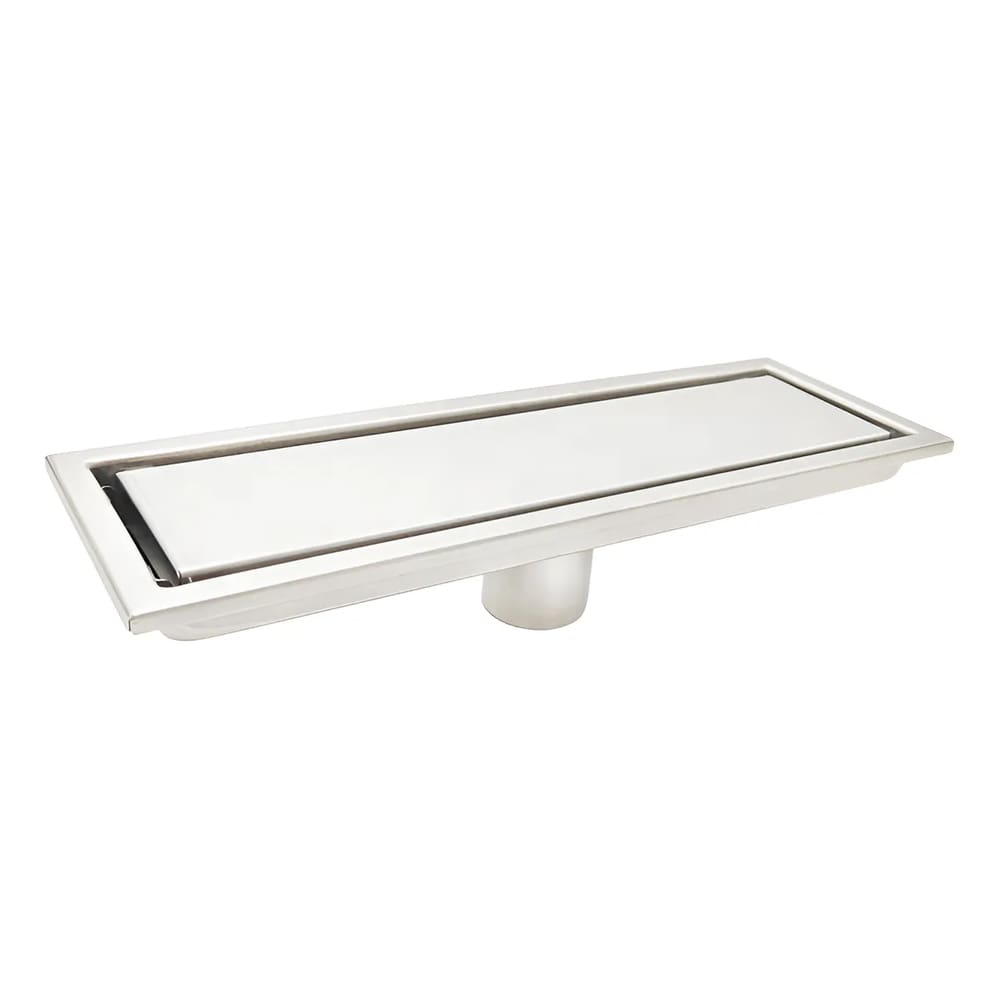 Ralo Retangular Aço Inox Linear Oculto Invisível Banhieiro Quintal 20x10cm