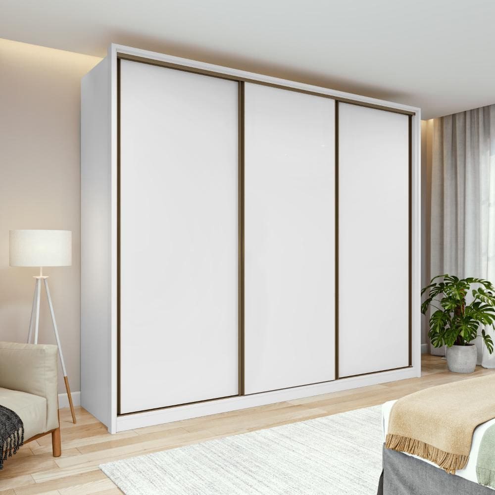 Guarda-Roupa Casal 100% MDF 3 Portas 6 Gavetas Vitta 2,70 Branco