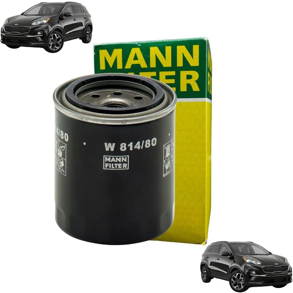 W 814/80 - Filtro De Óleo - Carens 2008 A 2013 / Sportage 2004 A 2021 / Protege 1992 A 1995 - Mann Filter