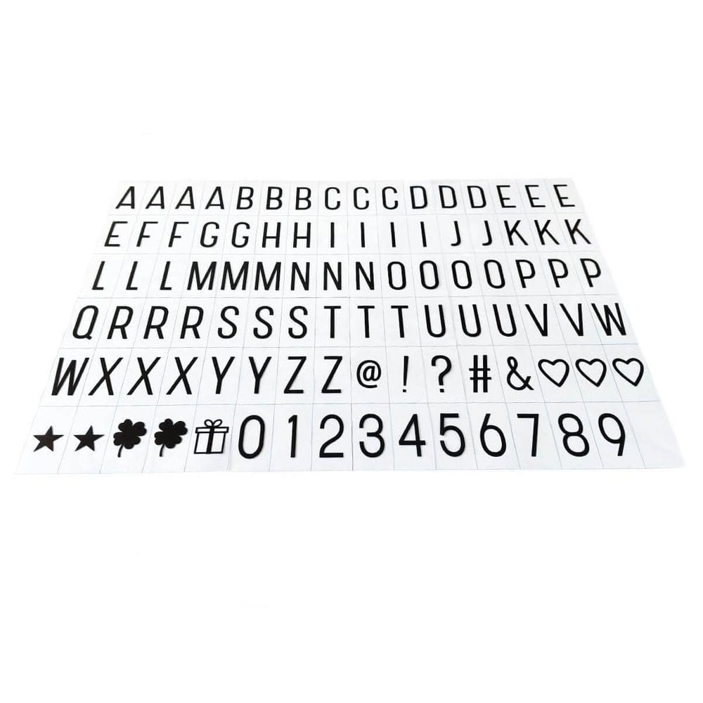 95 Letras Avulsas Finas Pretas Luminária Letreiro Cinema