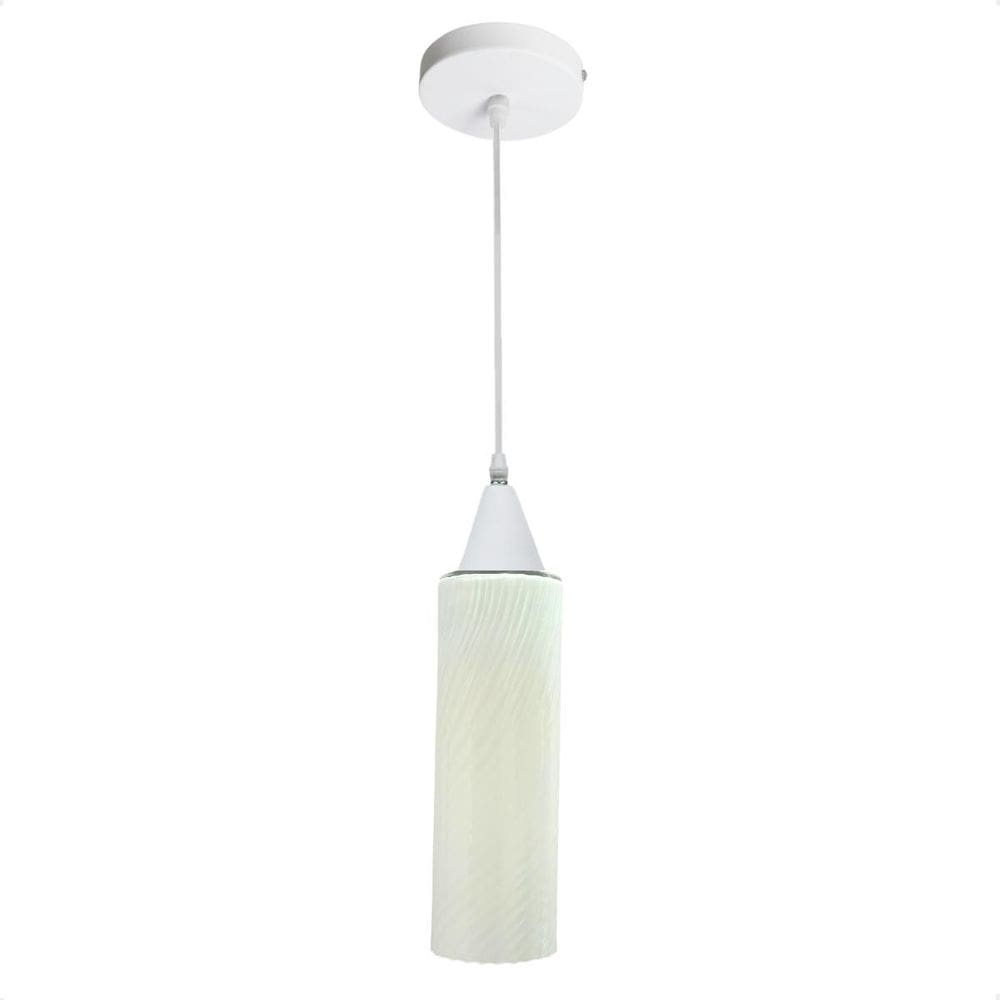 Lustre Pendente Taschibra Anne Branco Leitoso E27 Branco