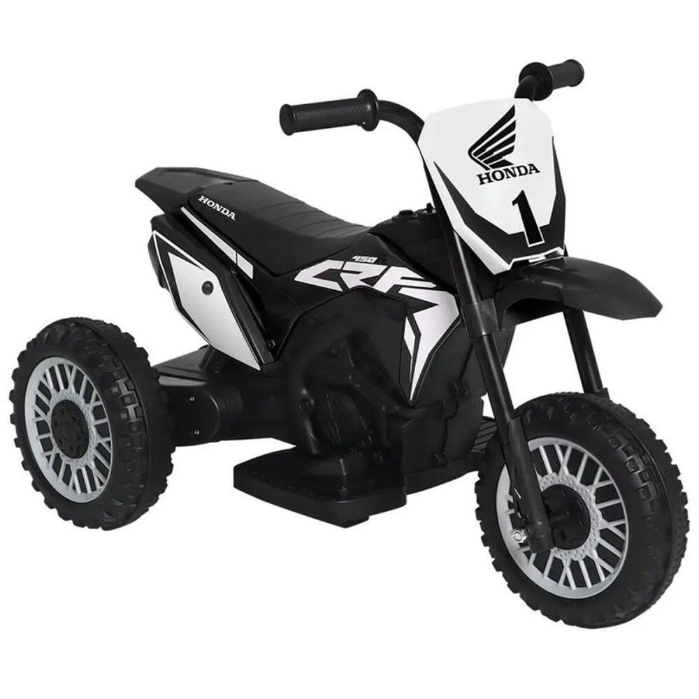 Moto Eletrica Infantil 3 Rodas Crf 450R Honda 6V Preta - Belfix