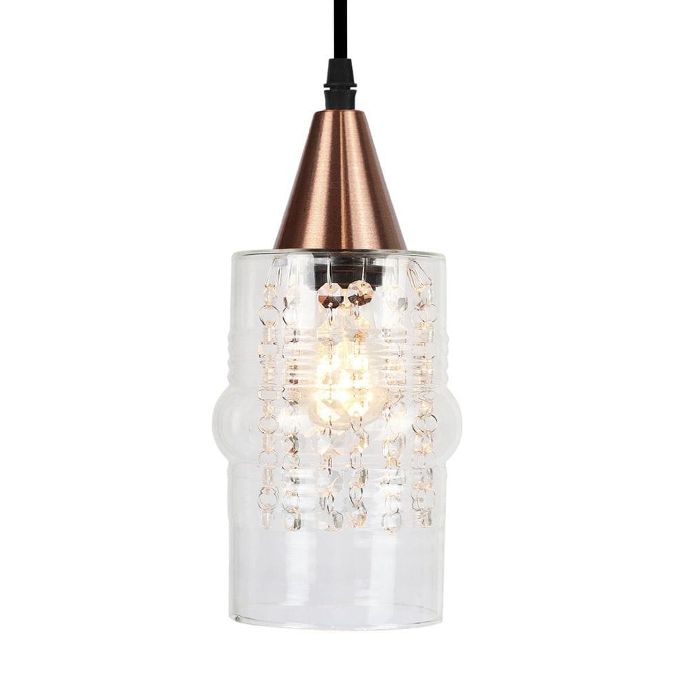 Lustre Pendente Taschibra Cristal Ali Transparente Cobre