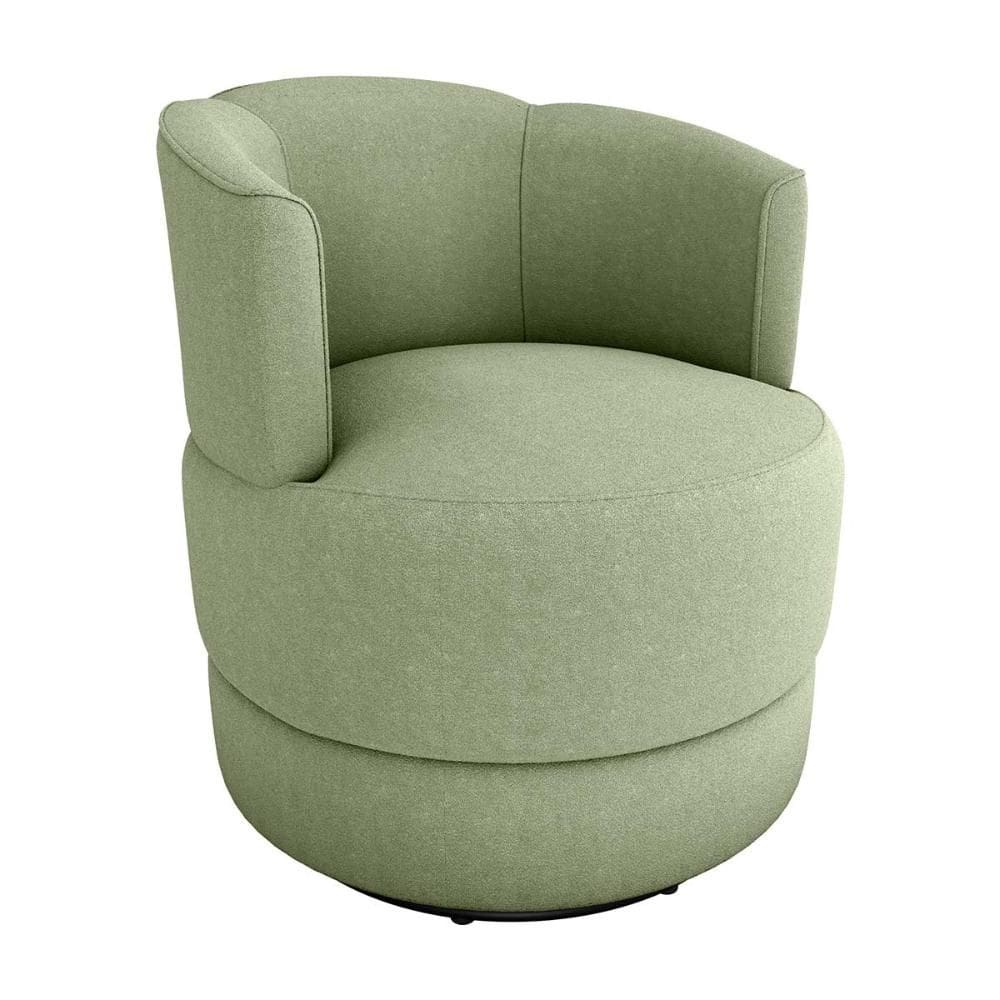 Poltrona Decorativa Giratória Base De Ferro Marselha Boucle Mostarda Matrix