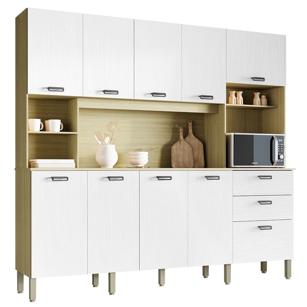 Cozinha Compacta 10P 2G 222 cm Intense Freijo Supremo KTP