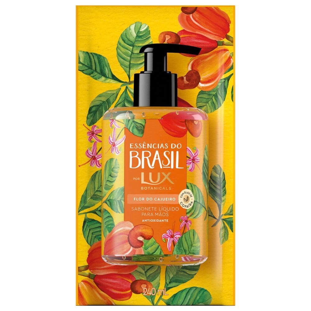 Sabonete Líquido para Mãos Lux Essências do Brasil Flor Cajueiro Refil 240ml