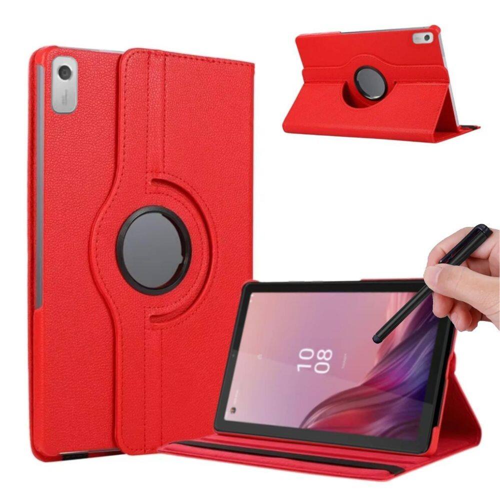 Capa Couro Giratória Para Lenovo M9 Tb310Fu + Caneta Touch