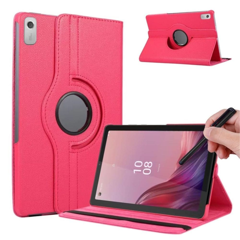 Capa Couro Giratória Para Lenovo M9 Tb310Fu + Caneta Touch