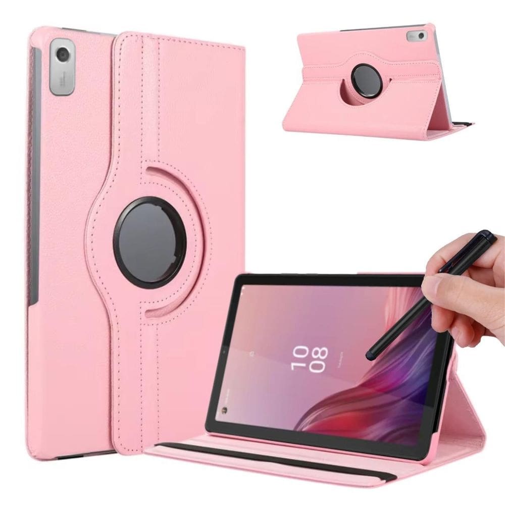 Capa Couro Giratória Para Lenovo M9 Tb310Fu + Caneta Touch