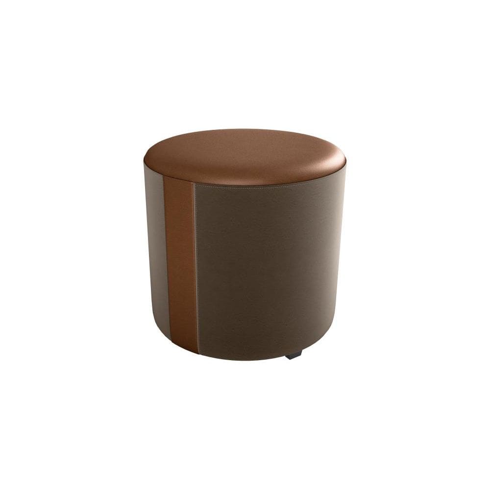 Puff Banqueta Redondo Copenhage Marrom Matrix