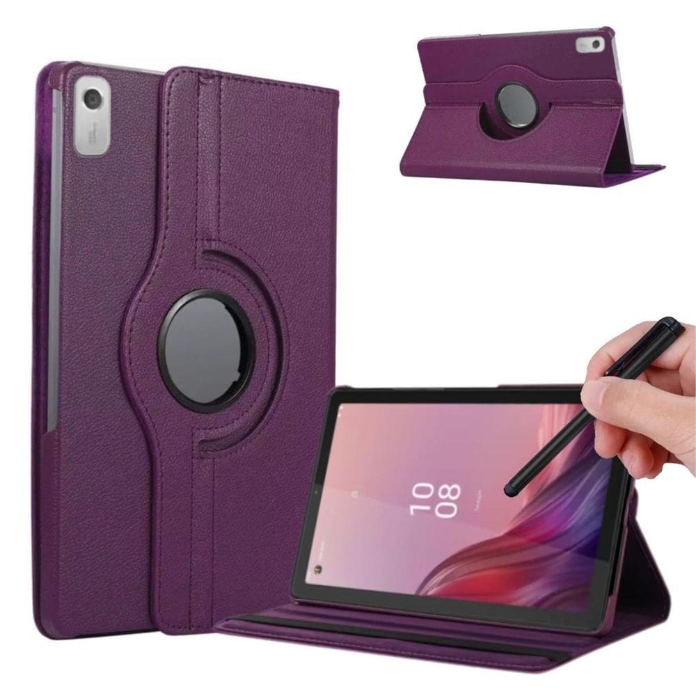 Capa Couro Giratória Para Lenovo M9 Tb310Fu + Caneta Touch