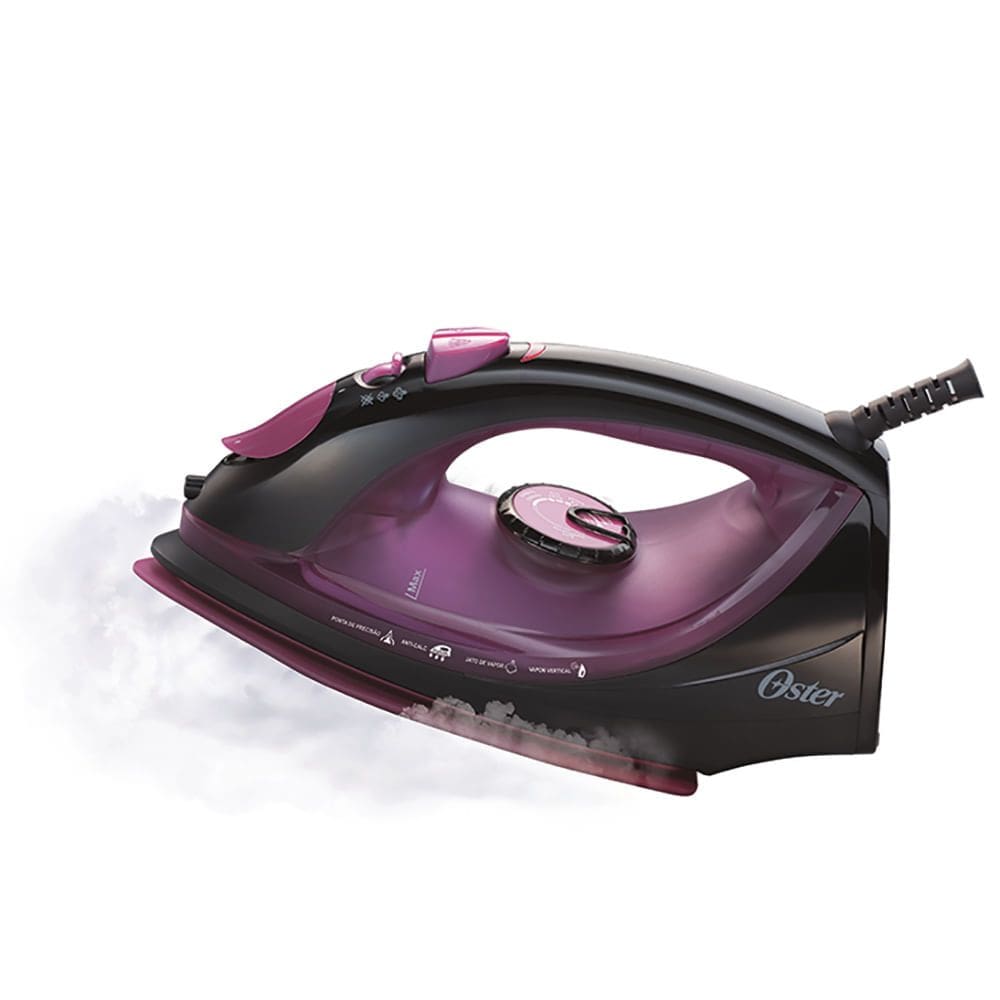 Ferro de Passar a Vapor Cerâmica Oster Preto e Roxo