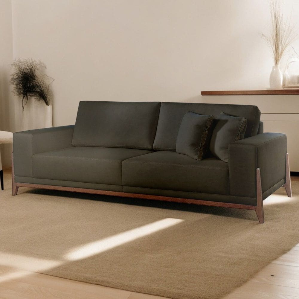 Sofá para Sala de Estar Fixo 4 Lugares Magnus Luxo Cinza