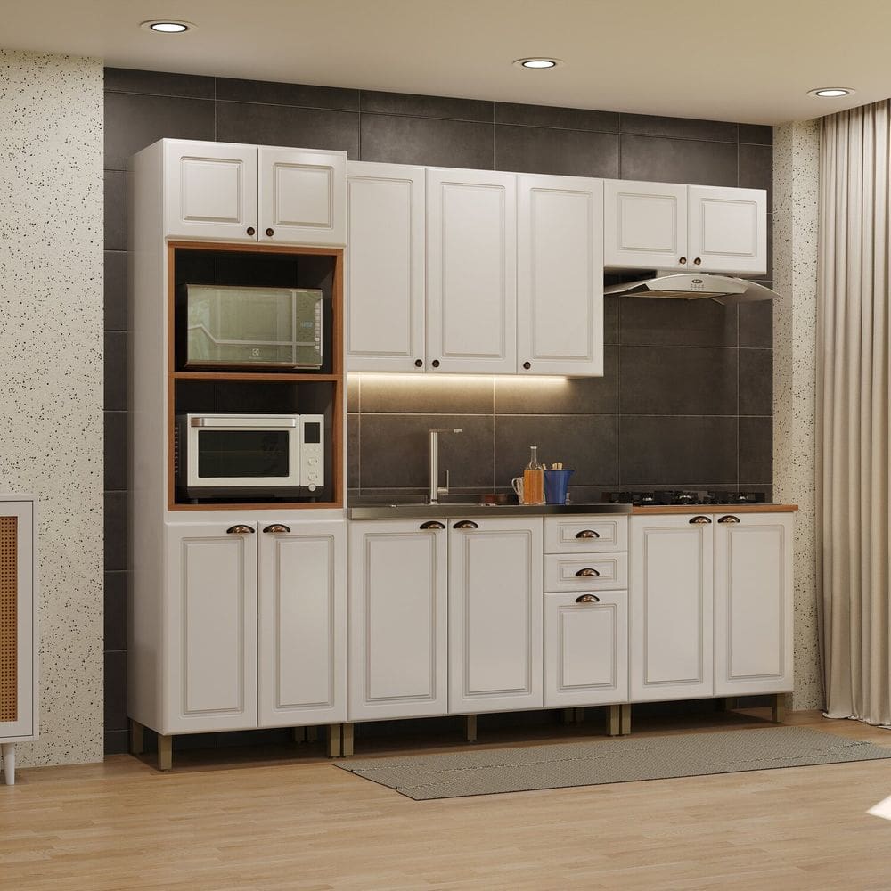 Cozinha Completa 5 Peças sem Tampo Paris Branco
