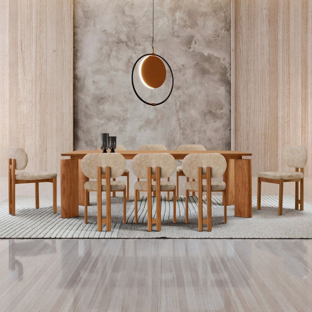 Conjunto para Sala de Jantar com 8 Cadeiras Tokyo Milano / Imbuia Natural