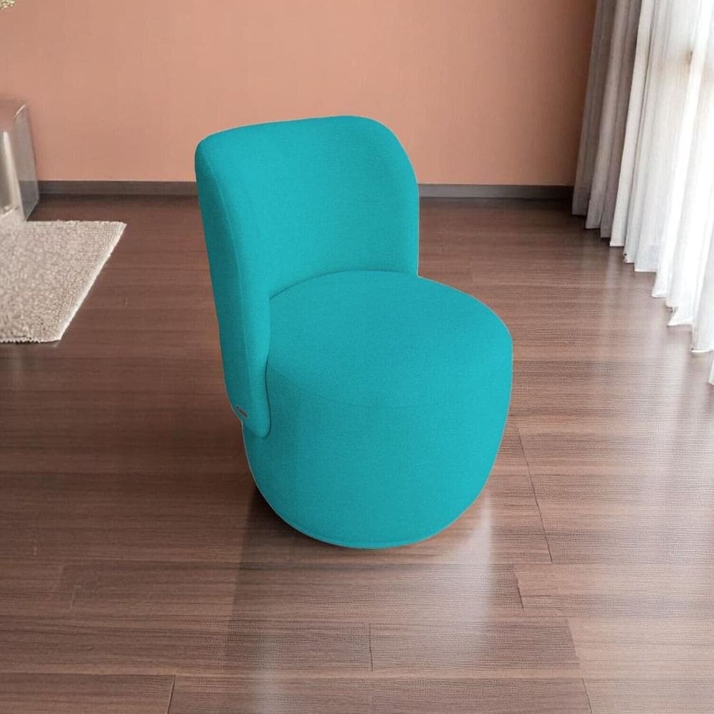 Poltrona Organica Sala Recepção Bouclé Bia Azul Turquesa