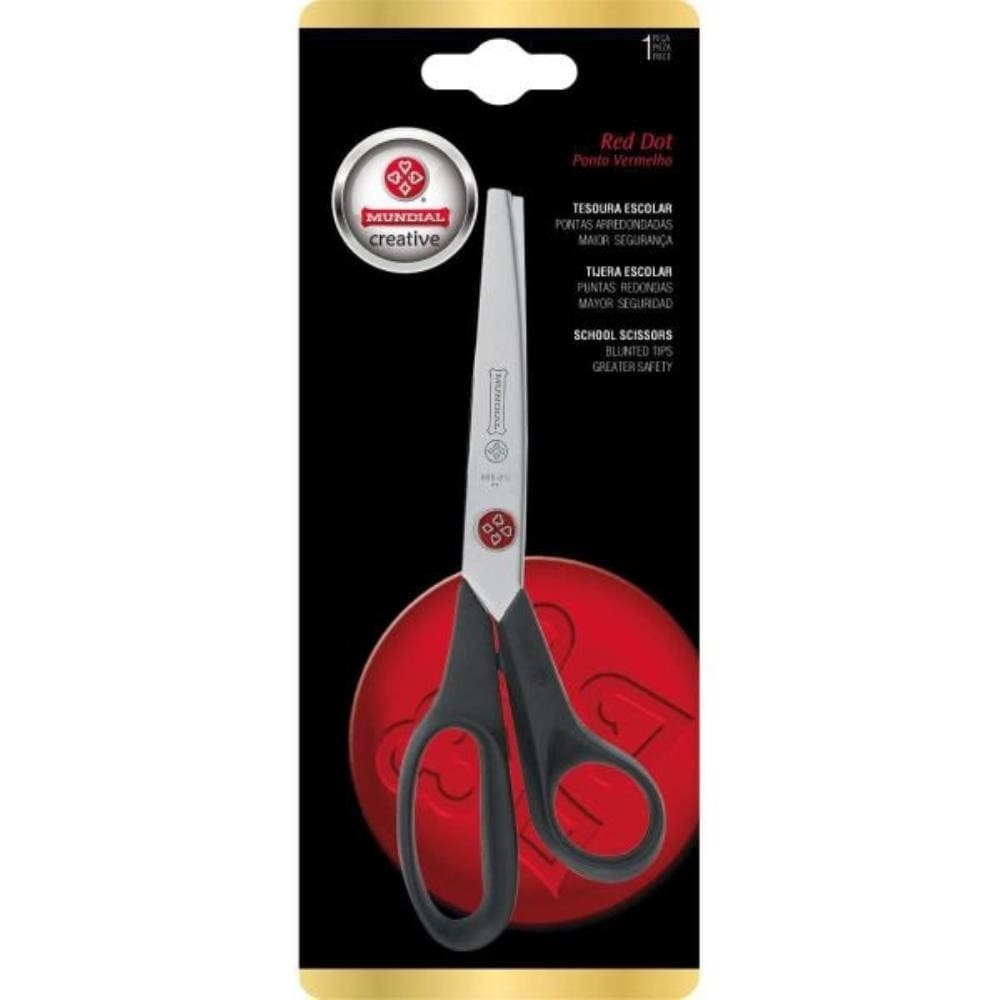 Tesoura Artesanal Picotar Ponto Vermelho 8 Poleg - Mundial