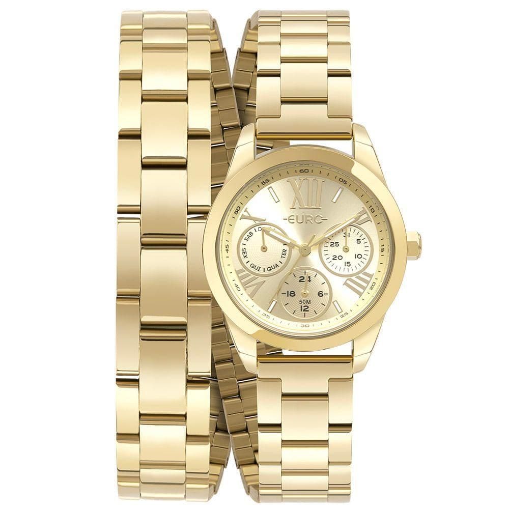 Relógio Euro Feminino Multiglow Midi Dourado - Eu6p29aio-4d Eu6p29aio-4d