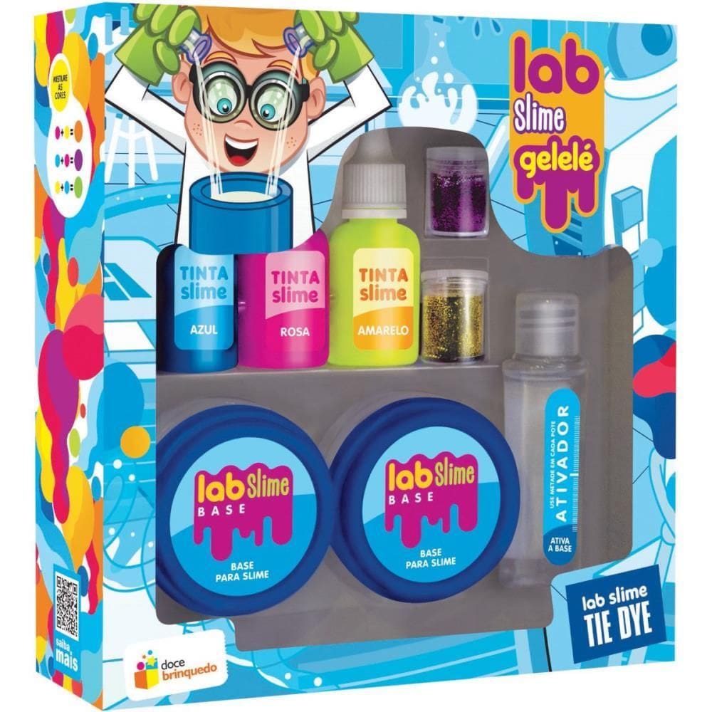 Slime Gelele Lab Slime Tie Dye 197g - Doce Brinquedo