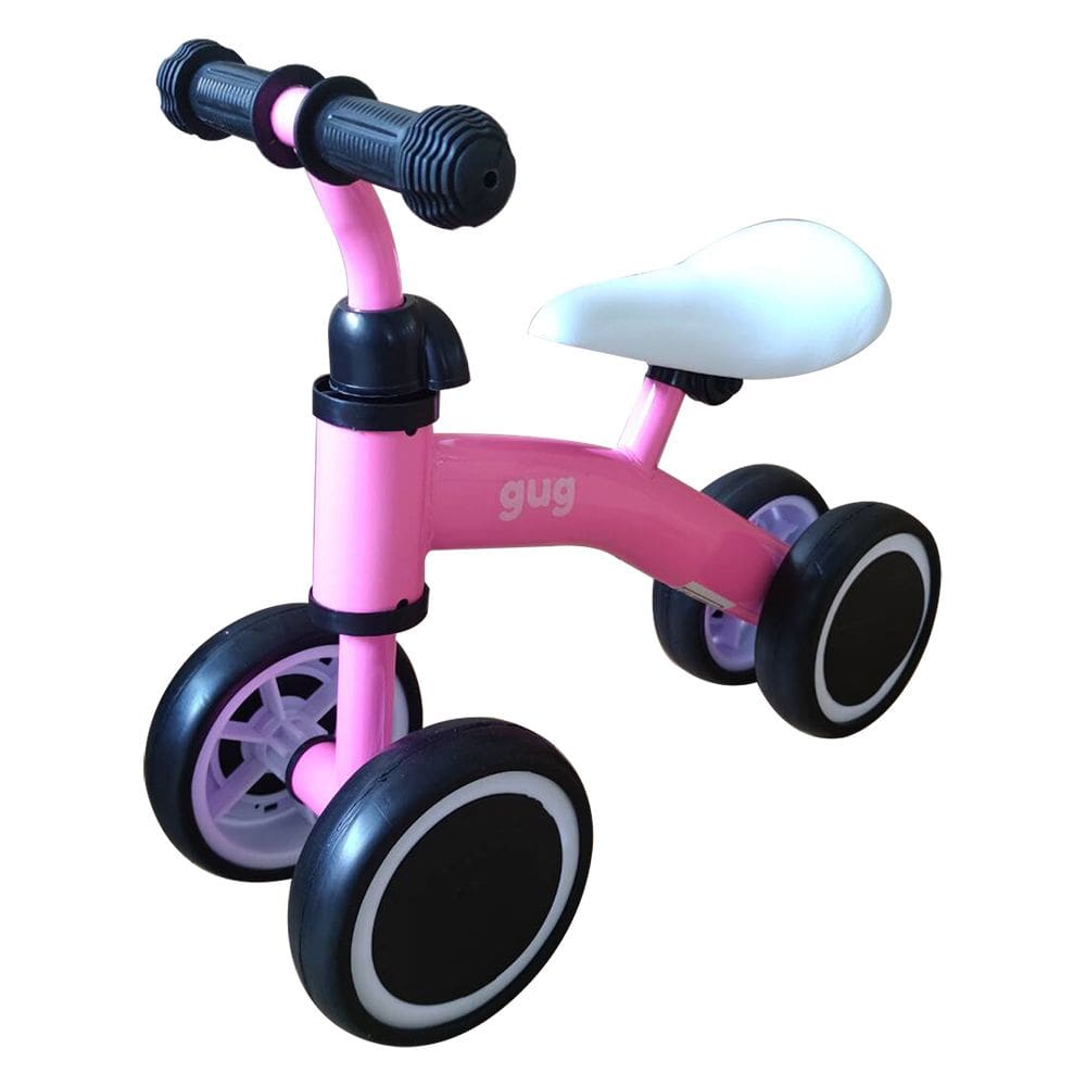 Bicicleta De Equilibrio Infantil 4 Rodas Sem Pedal GUG Rosa