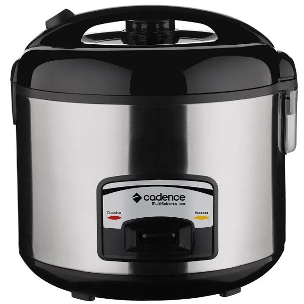 Panela Eletrica De Arroz Cadence 700W 127V Inox/Preta Faz 10 Xicaras
