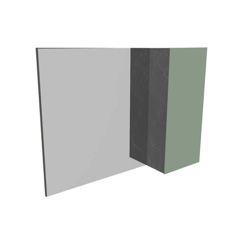 Armário p/ Banheiro c/ Espelho BN3602 c/ 1 Porta 80cm Marmore Lunar/Verde Mar - Tecno Mobili