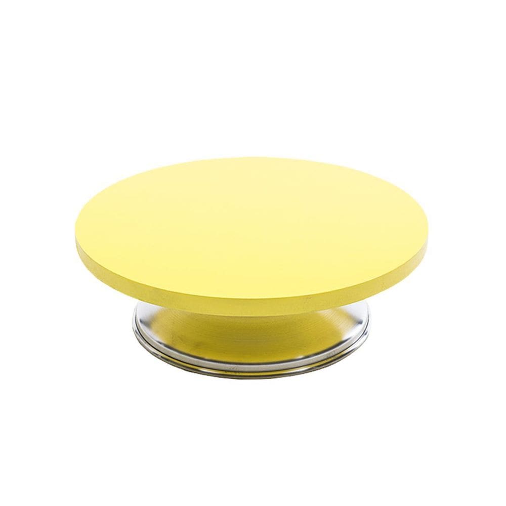Bailarina Com Base Giratória Amarelo 25Cm Em Mdf Confeitaria
