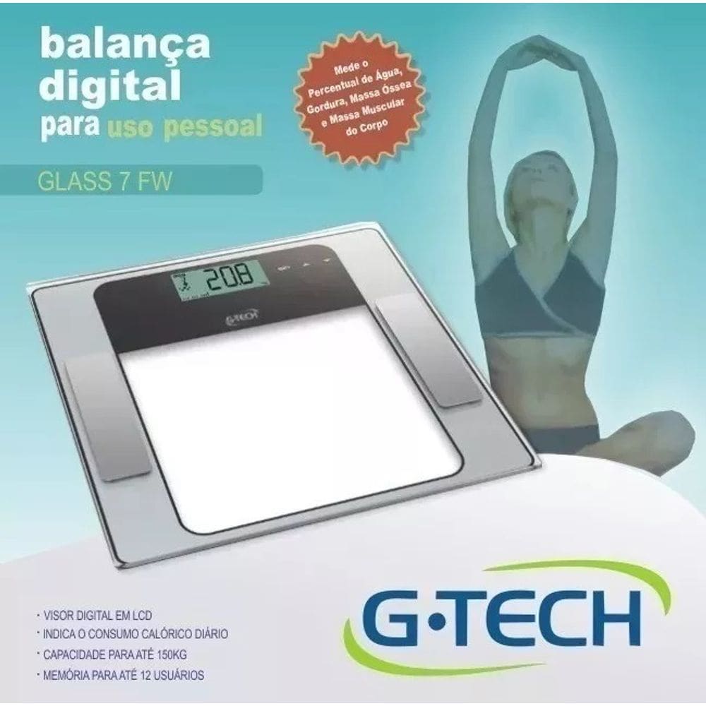 Balança Corporal Digital Para Clínica Consultório De Bioimpedância G-TECH