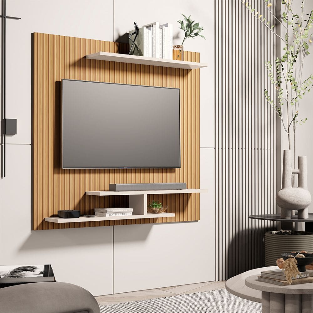 Painel Suspenso Osiris para Tv 32 Polegadas Ripado/off-white