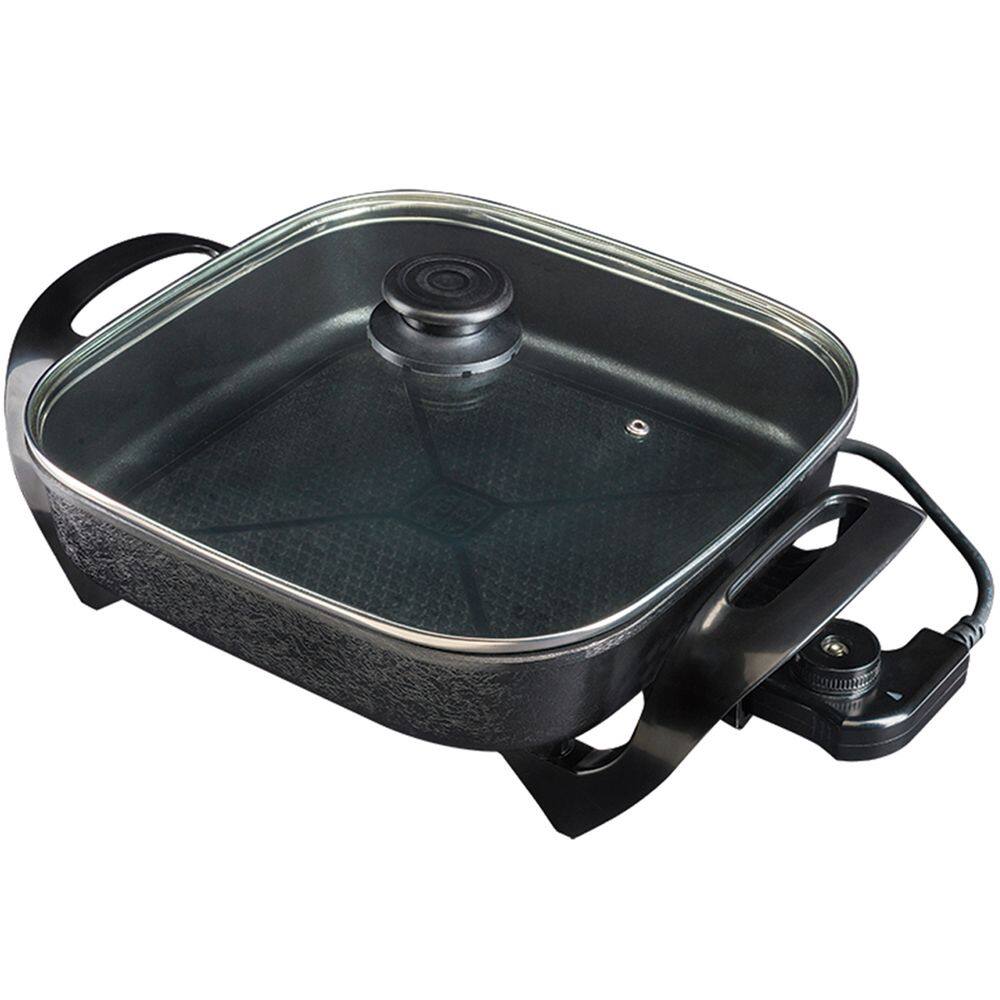 Panela Multifuncional Elétrica Quadrada 30cm Grill 110V Antiaderente Portátil Mangiare 1500W Agratto