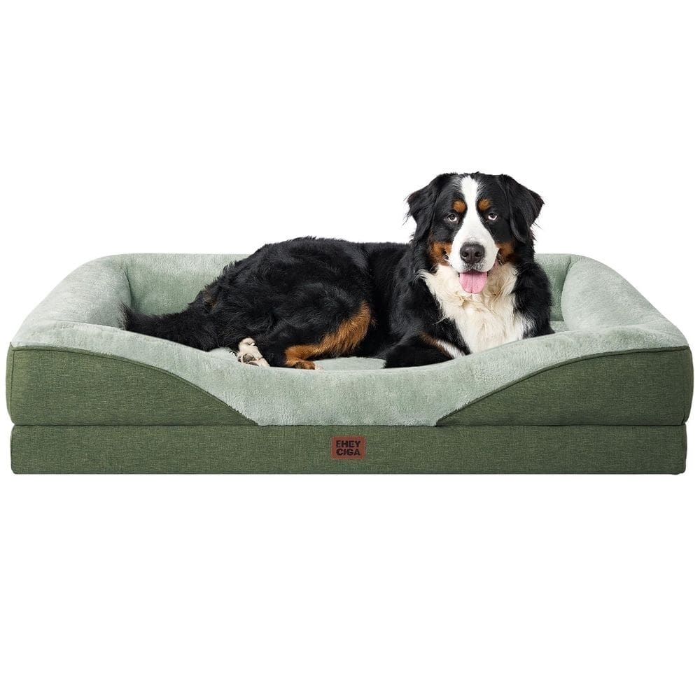 Cama para cães EHEYCIGA Memory Foam XXL para cães extra grandes, verde