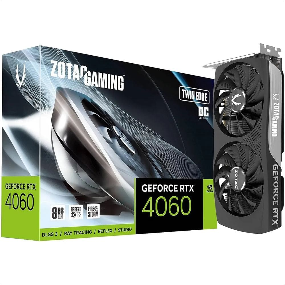 Placa de Vídeo Zotac GeForce Twin Edge RTX 4060 8GB GDDR6