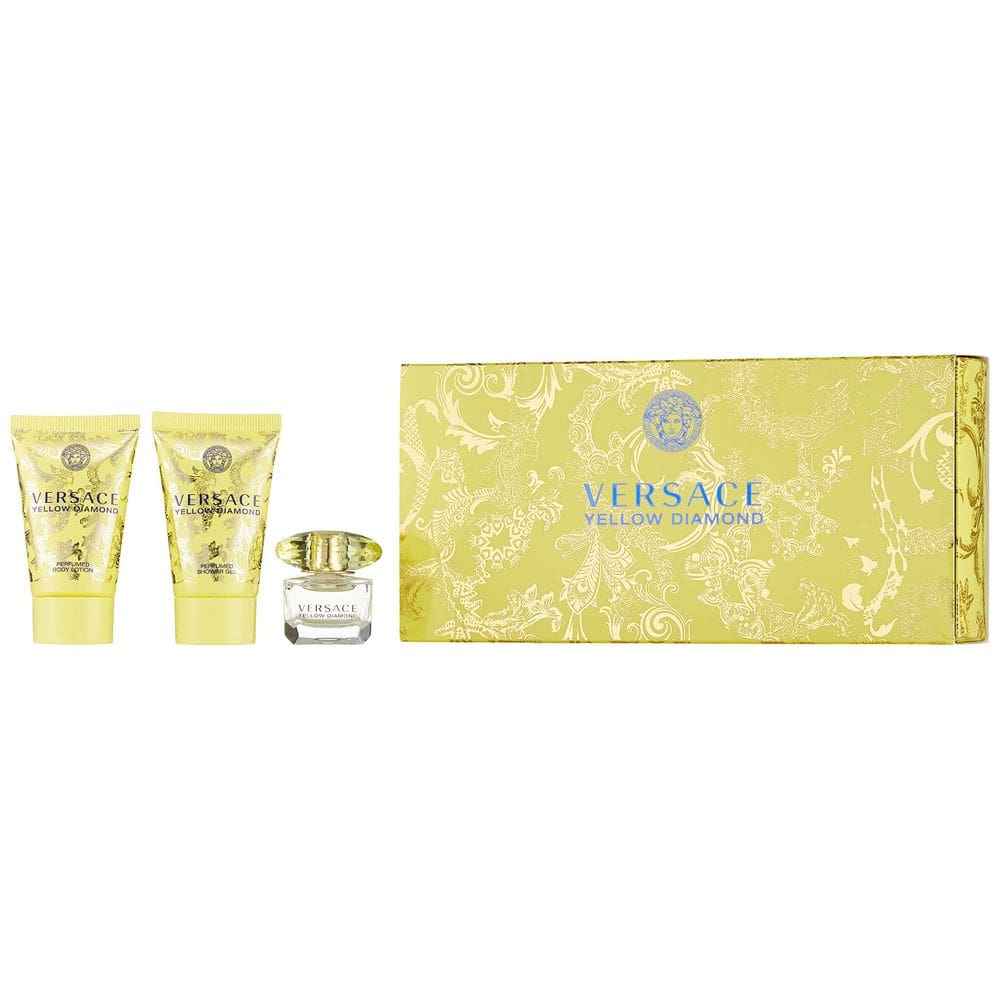 Conjunto de presente Perfume Versace Yellow Diamond, 3 peças