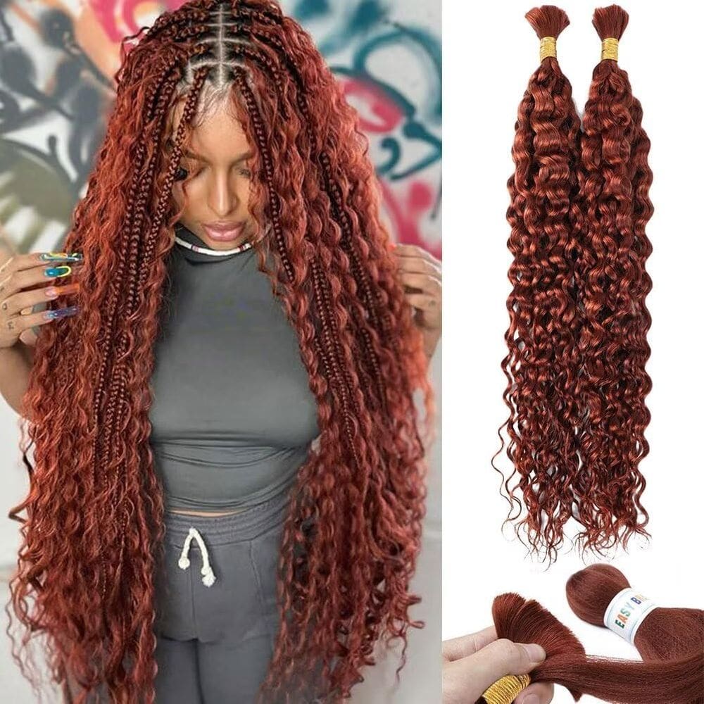 Braiding Hair Bulk Deep Water Wave 100g 50cm Wet & Ondulado