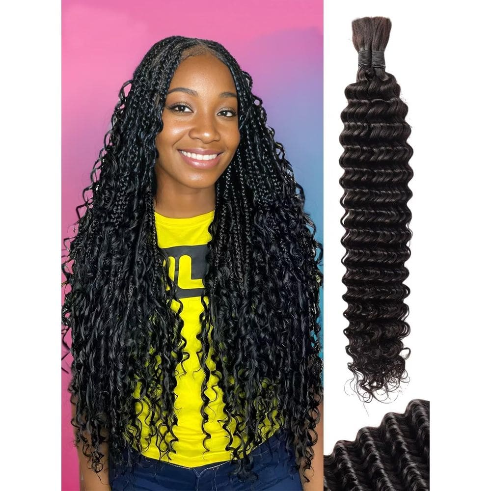 Cabelo trançado humano LOLLY HAIR Deep Water Wave 100g 50cm