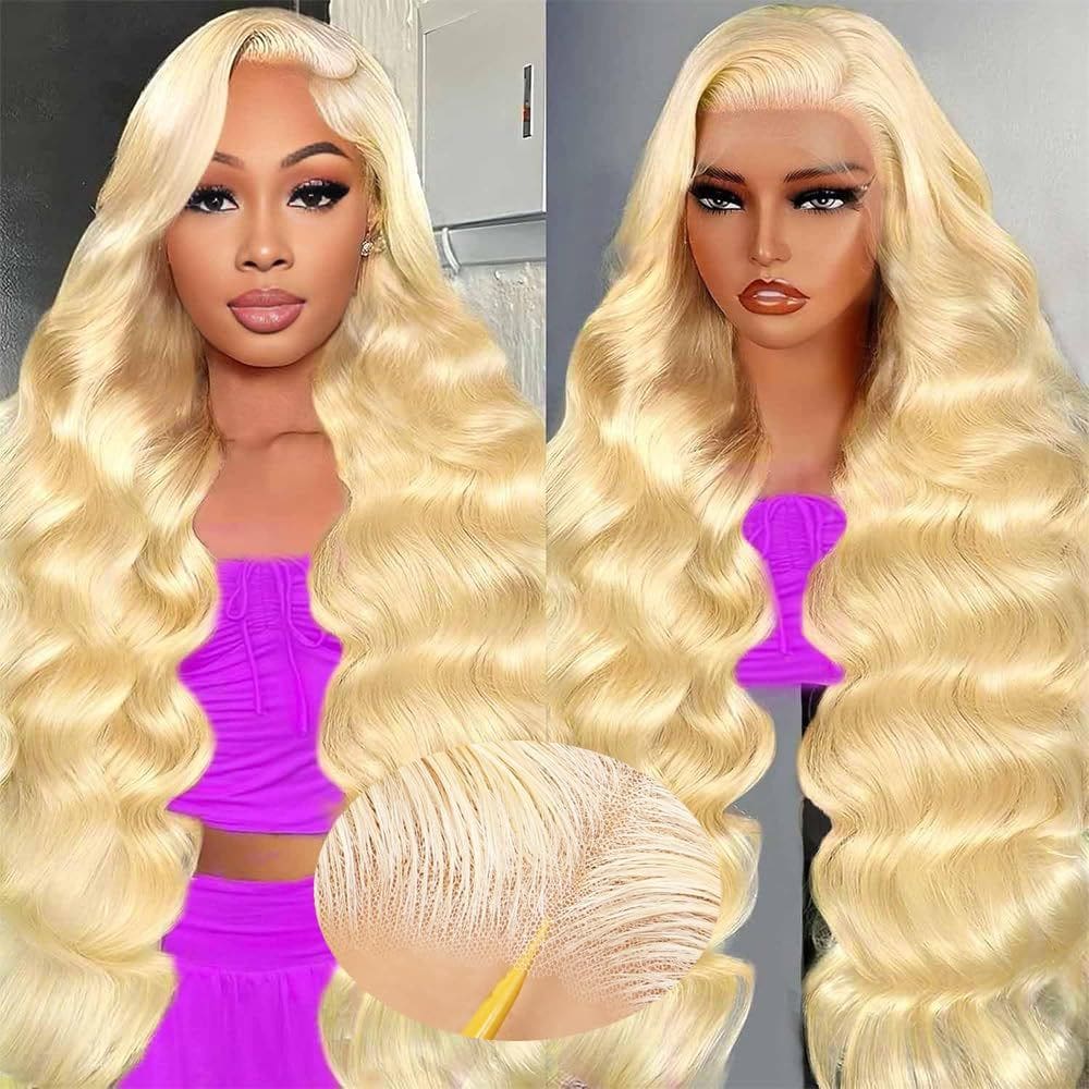 Peruca QNQZ 613 Loira 100% Cabelo Humano 28 polegadas e 220 Densidade