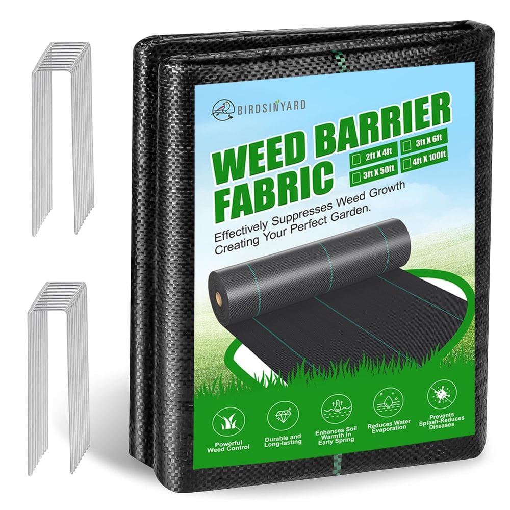 Tecido de paisagem de barreira contra ervas daninhas BIRDSINYARD 1,2 m x 30 m 90 g/m²