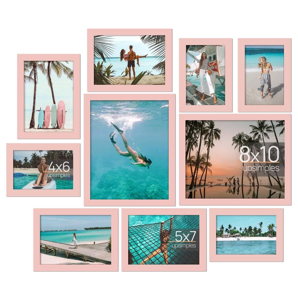 Molduras para fotos, colagem, decoração de parede, upsimples, pacote com 10, rosa