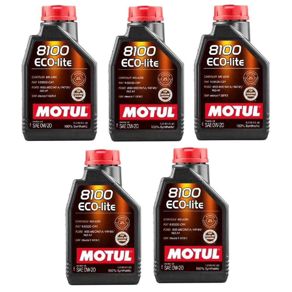 KIT 5L Óleo Sintético Motor Motul 8100 Eco-lite 0w20 Motul TOYOTA HYUNDAI KIA HONDA MITSUBISHI NISSAN SUBARU SUZUKI