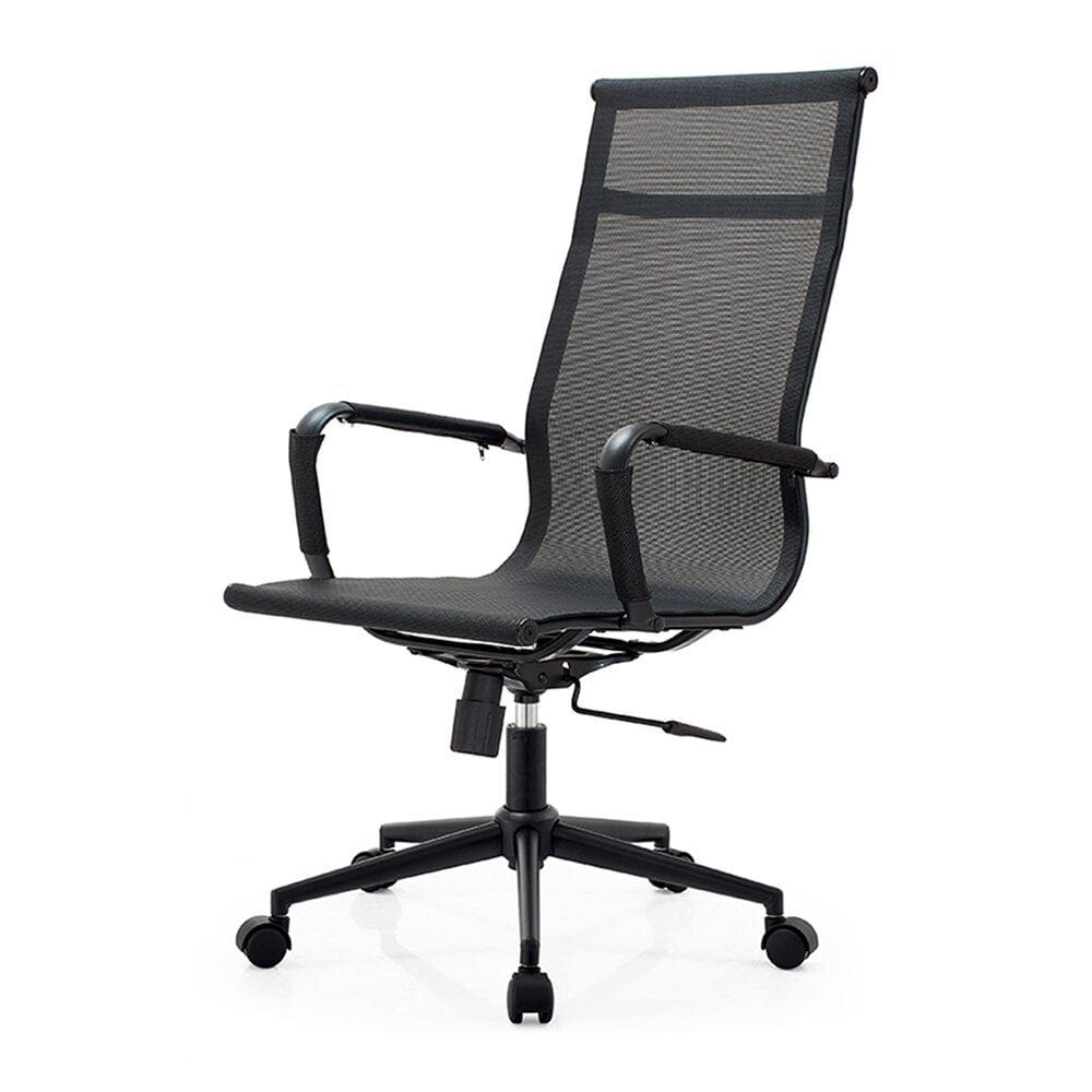 Cadeira de Escritório Eames Dark Esteirinha Alta Tela - Preta