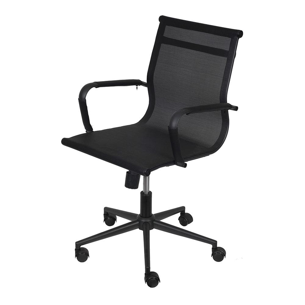 Cadeira de Escritório Eames Dark Esteirinha Baixa Tela - Preta