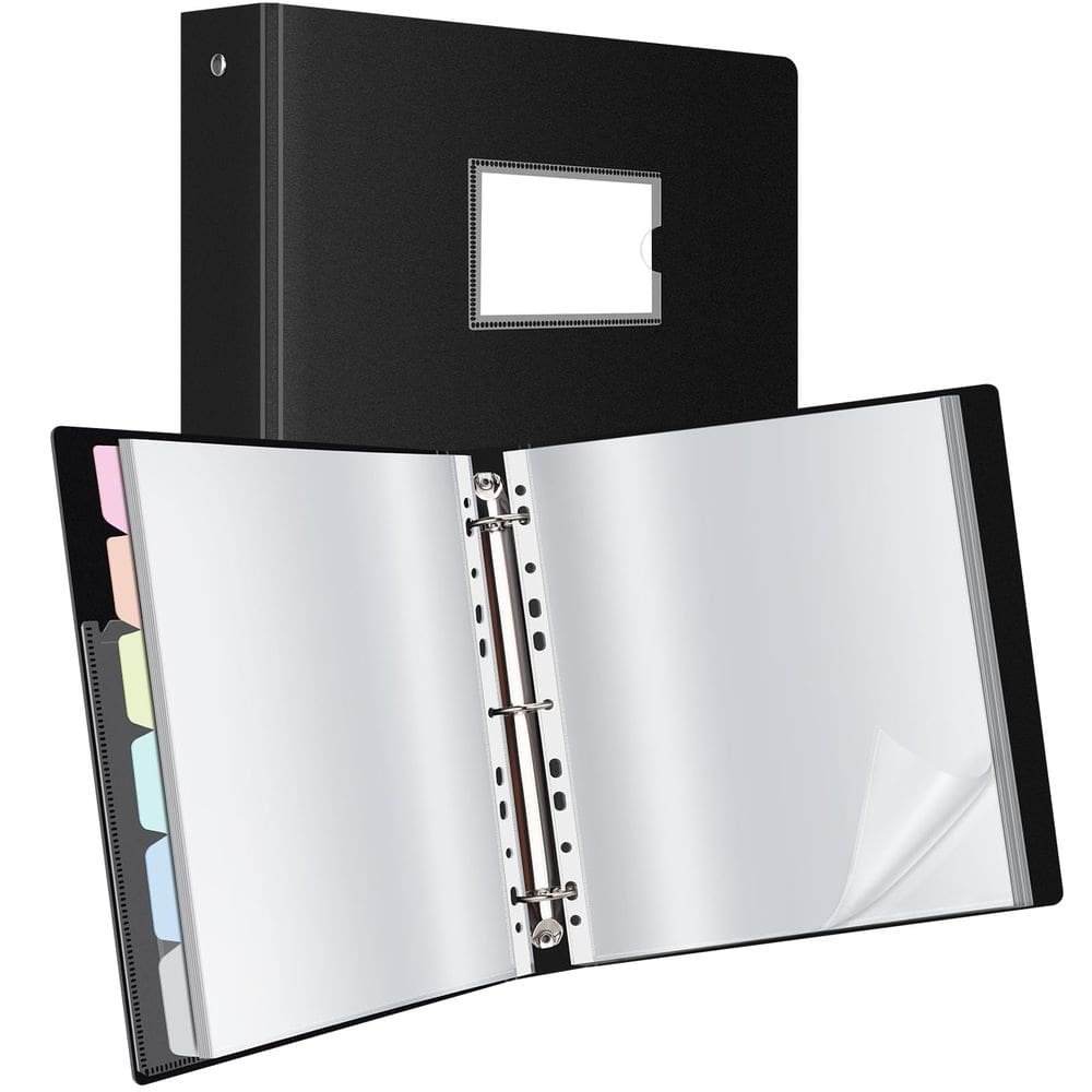 Binder Uquelic de 50 bolsos com mangas de plástico para obras de arte