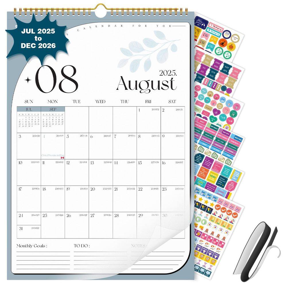 Agenda de calendário de parede EYROZILL 2025-2026 30x43cm