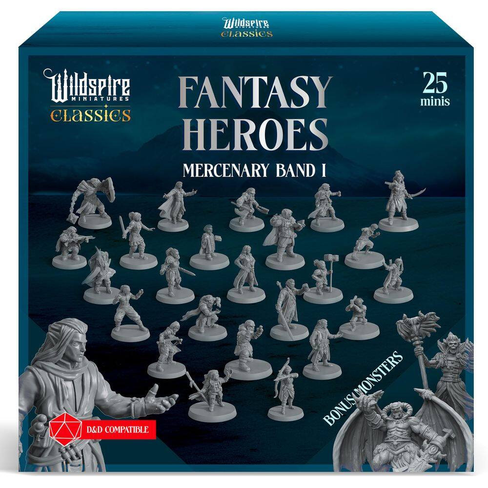 Conjunto de miniaturas Wildspire Classic Mercenary Band I- 25 DND 28 mm